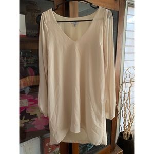 Tobi cream chiffon slip dress